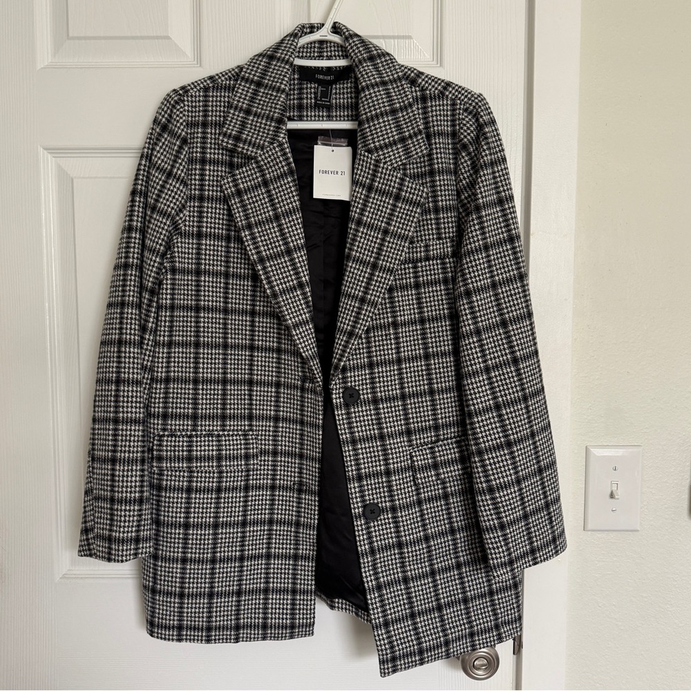 Forever 21 Plaid Blazer Jacket Size Small